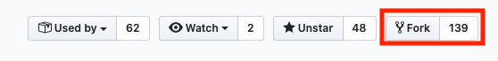 GitHub Project menu that has fork