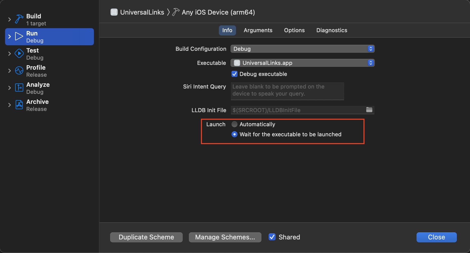 Xcode Edit Scheme Run Settings, select 'Wait for the executable to be launched' from launch setting